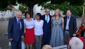 Erste Amtsübergabe mit Gründungspräsident Christian Kölbel (m.) und Gabi Lohberg (2.v.l.)